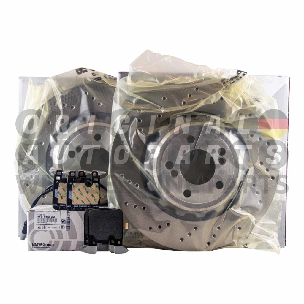 Original BMW Bremsscheiben + Bremsbeläge + Sensoren hinten M2 F87 M3 F80 M4 F82 F83 34212284811 34212284812 34218099354 34356792292